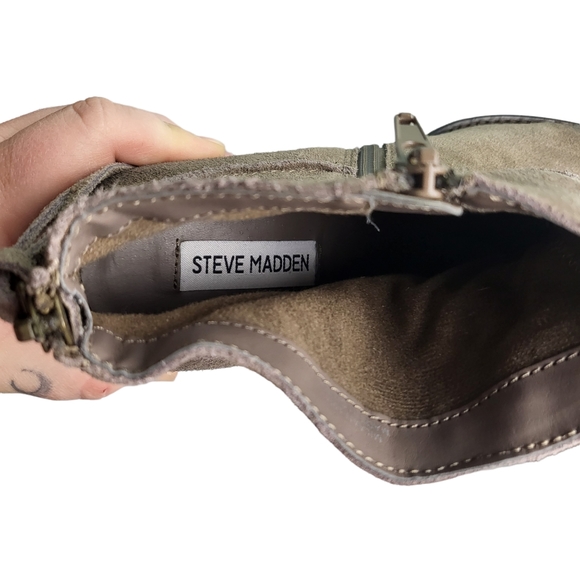 Steve Madden Milaan Brown Leather Ankle Booties - Picture 6 of 8